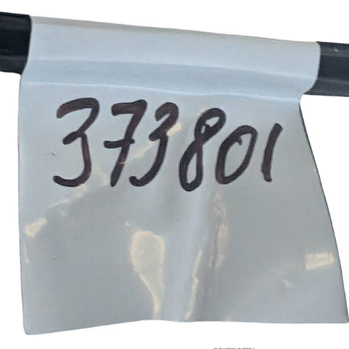 Clear plastic bag with black text '373801' on a white background
